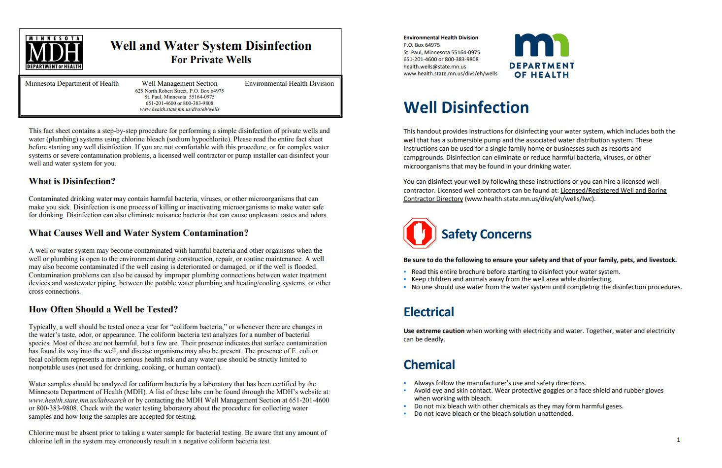 Why Sometimes Newer Isn’t Always Better: Minnesota Department of Health’s Well Disinfection Guide